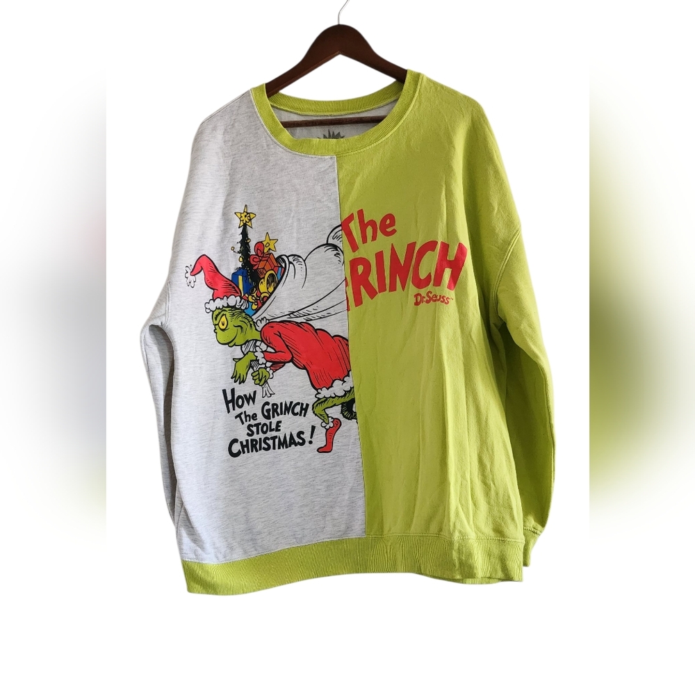 Dr. Seuss "The Grinch" Oversized 2X Crewneck Sweatshirt Unisex Holiday
